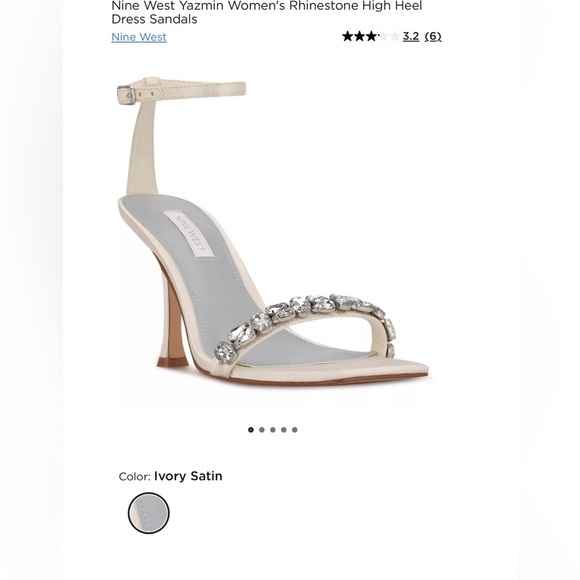 NINE WEST YAZMIN RHINESTONE HIGH HEEL BRIDAL SANDALS - Picture 1 of 6